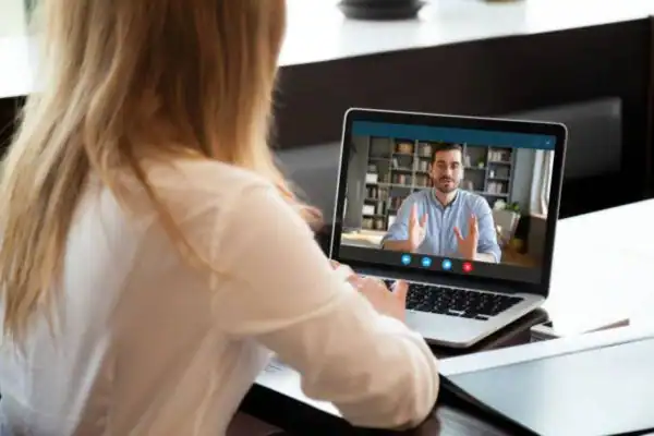 image of woman attending online mediation Hounslow speak to our team today!